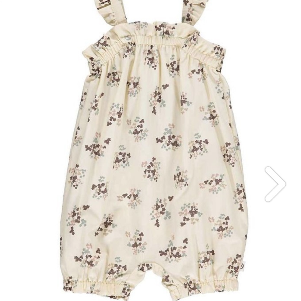 Müsli Summer Romper - Flora Poplin - Buttercream